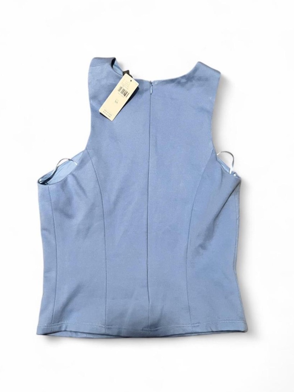 Anthropologie Sunday in Brooklyn Blue Asymmetrical Cut-Out Sleeveless Top XS - Picture 4 of 5